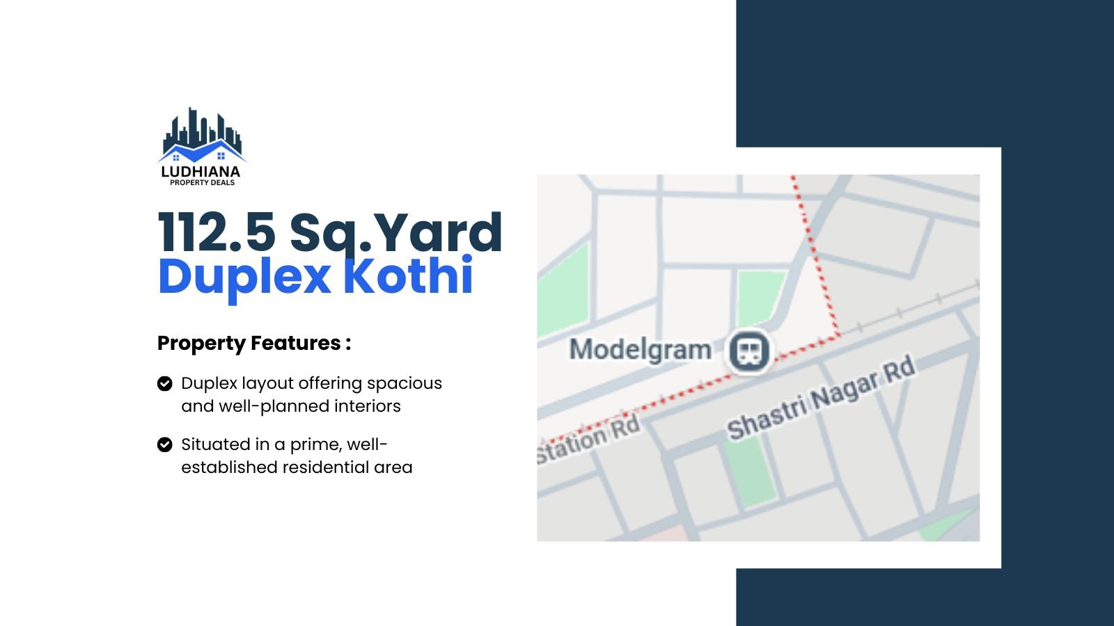 112.5 Sq.Yard Duplex Kothi in South Model Gram Ludhiana